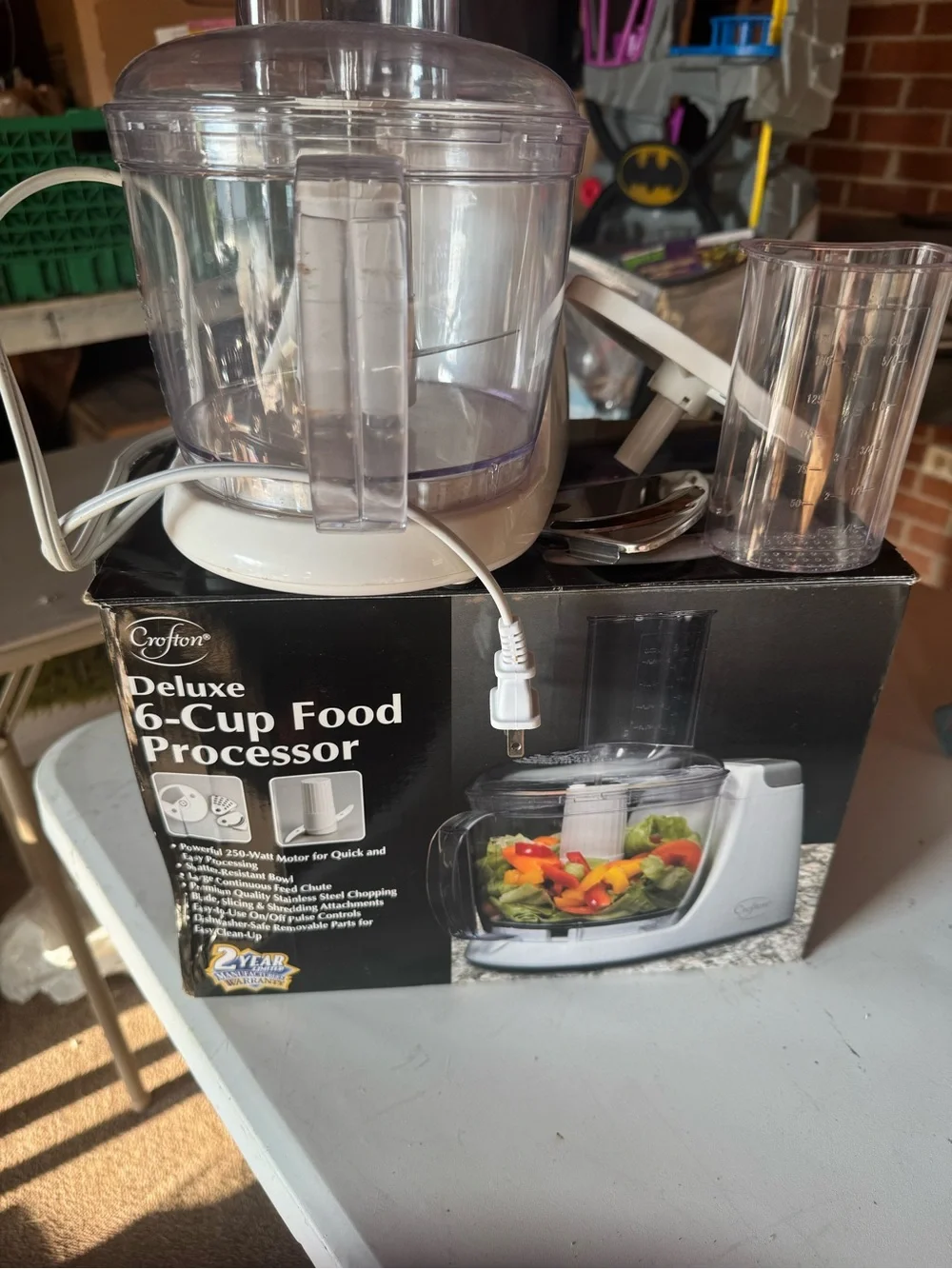 Compact Food Processor in Clear and White - Multi-Function Chopper